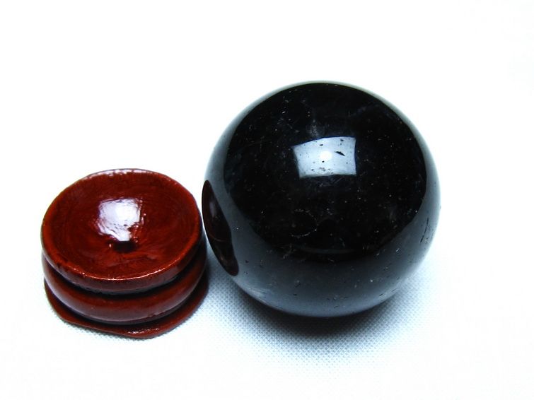 黒水晶 丸玉 モリオン 丸玉 34mm スフィア 置物 原石 141-7548