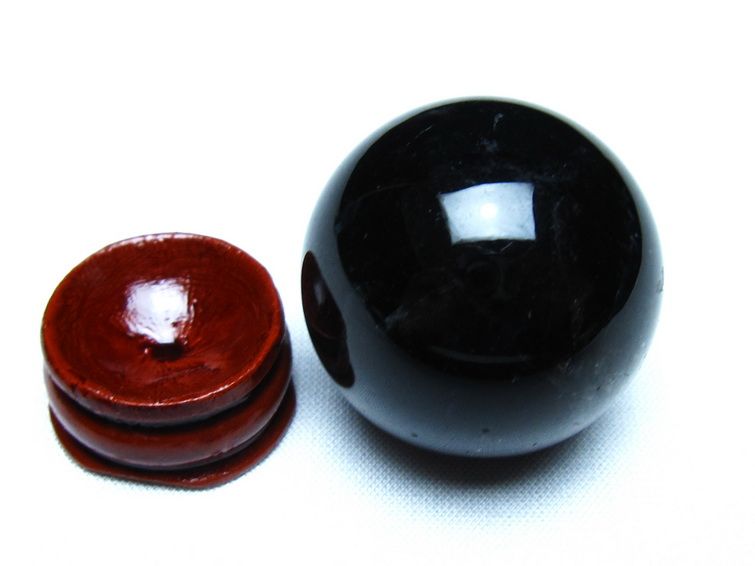 黒水晶 丸玉 モリオン 丸玉 34mm スフィア 置物 原石 141-7550 【sold out】