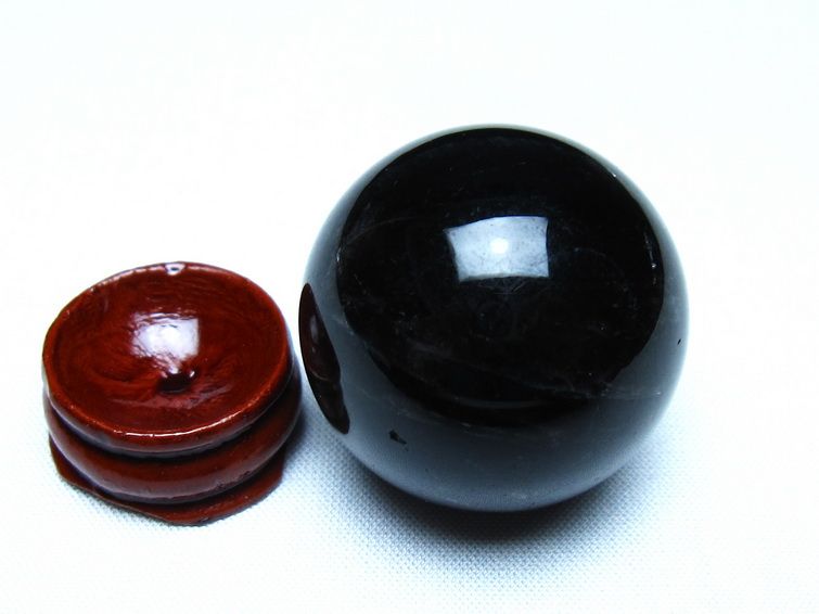 黒水晶 丸玉 モリオン 丸玉 35mm スフィア 置物 原石 141-7566 [sold out]
