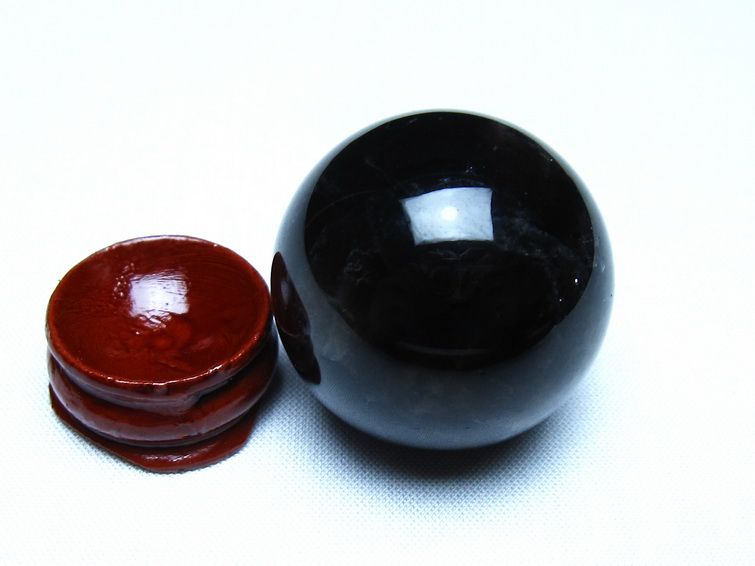 黒水晶 丸玉 モリオン 丸玉 35mm スフィア 置物 原石 141-7567 【sold out】