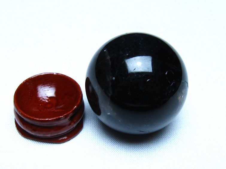 黒水晶 丸玉 モリオン 丸玉 35mm スフィア 置物 原石 141-7571