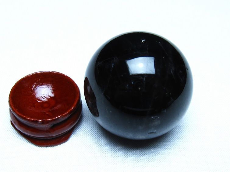 黒水晶 丸玉 モリオン 丸玉 35mm スフィア 置物 原石 141-7572 【sold out】