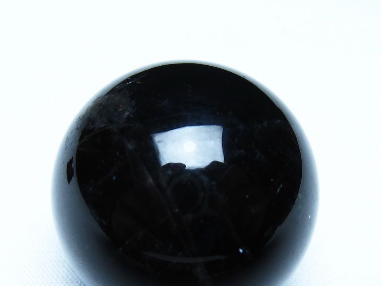 黒水晶 丸玉 モリオン 丸玉 35mm スフィア 置物 原石 141-7573 【sold out】