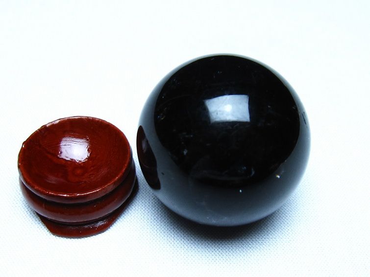 黒水晶 丸玉 モリオン 丸玉 35mm スフィア 置物 原石 141-7574 [sold out]