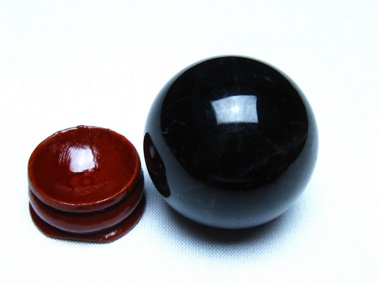 黒水晶 丸玉 モリオン 丸玉 36mm スフィア 置物 原石 141-7578 【sold out】