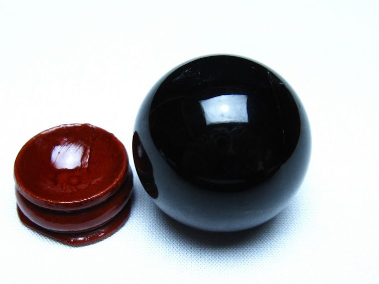 黒水晶 丸玉 モリオン 丸玉 36mm スフィア 置物 原石 141-7579 [sold out]