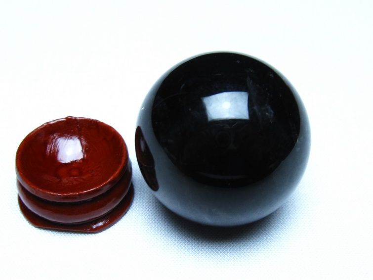 黒水晶 丸玉 モリオン 丸玉 36mm スフィア 置物 原石 141-7580 [sold out]