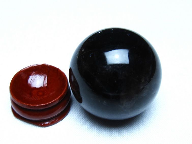黒水晶 丸玉 モリオン 丸玉 36mm スフィア 置物 原石 141-7585