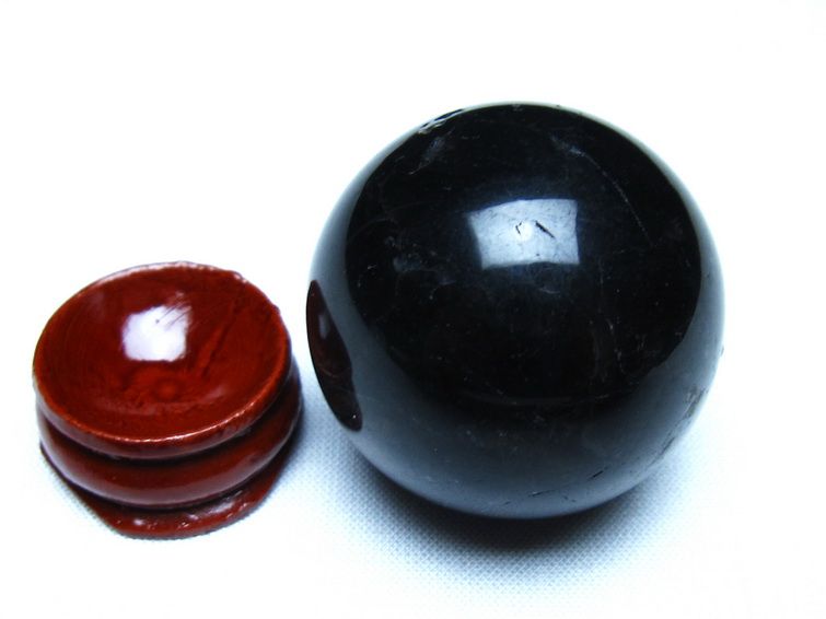 黒水晶 丸玉 モリオン 丸玉 36mm スフィア 置物 原石 141-7586 [sold out]