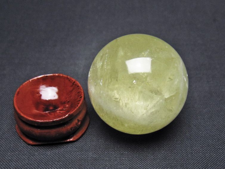 シトリン 丸玉 32mm シトリンクォーツ スフィア 一点物141-7708