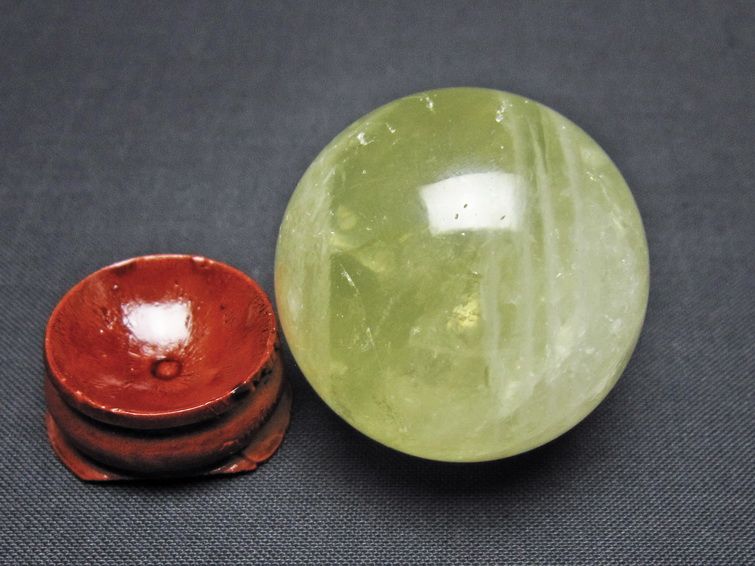シトリン 丸玉 37mm シトリンクォーツ スフィア 一点物141-7756