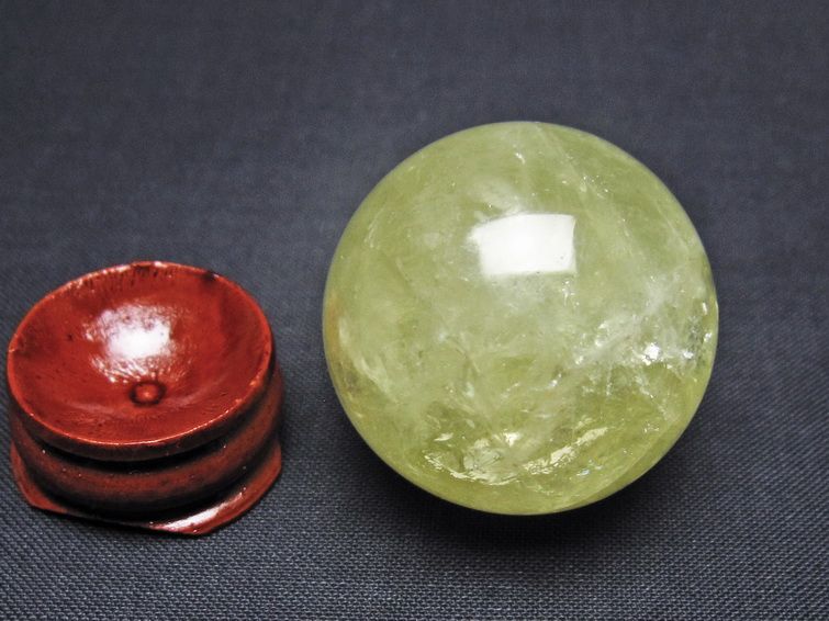 シトリン 丸玉 33mm シトリンクォーツ スフィア 一点物141-7783