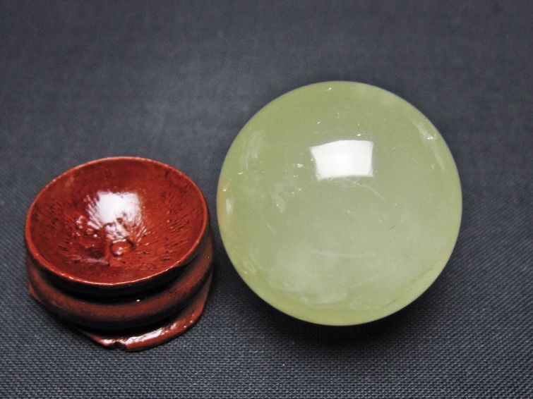 シトリン 丸玉 30mm シトリンクォーツ スフィア 置物 一点物 141-7826