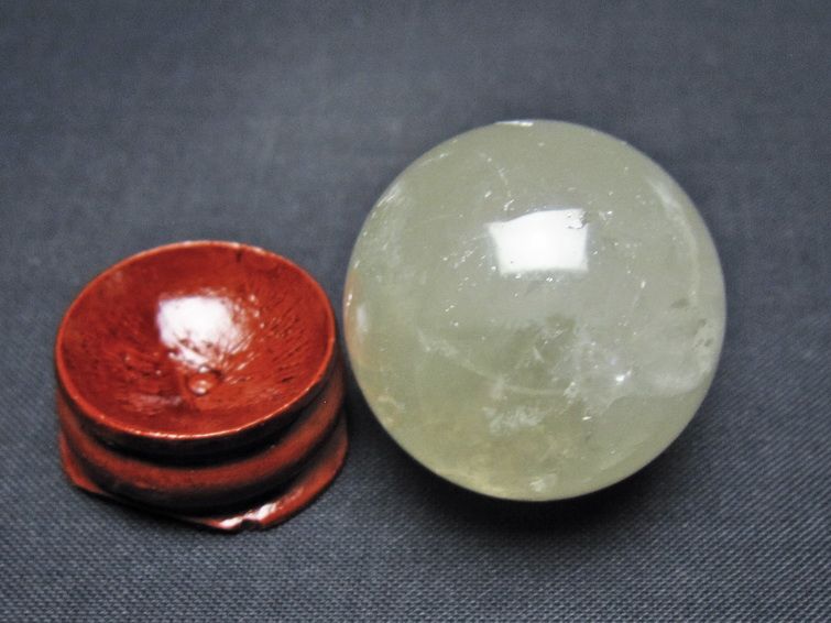 シトリン 丸玉 30mm シトリンクォーツ スフィア 置物 一点物 141-7829