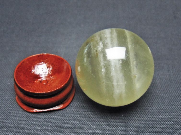 シトリン 丸玉 31mm シトリンクォーツ スフィア 置物 一点物 141-7832