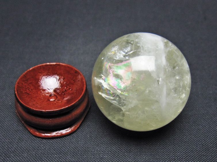 シトリン 丸玉 31mm シトリンクォーツ スフィア 置物 一点物 141-7833
