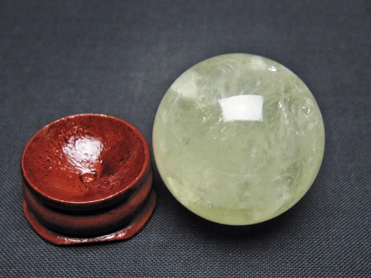 シトリン 丸玉 31mm シトリンクォーツ スフィア 置物 一点物 141-7834