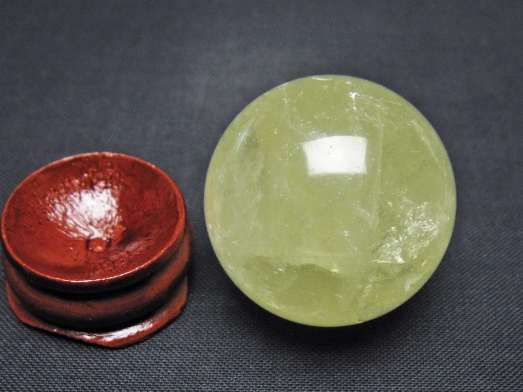 シトリン 丸玉 31mm シトリンクォーツ スフィア 置物 一点物 141-7835