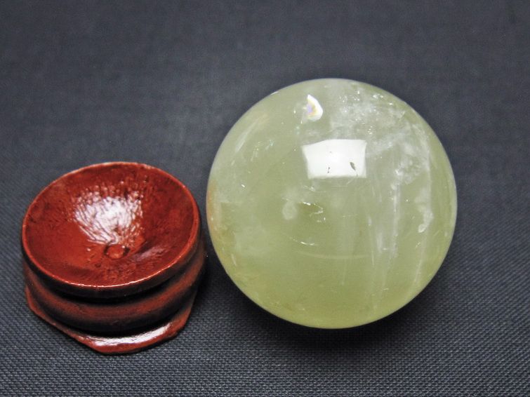 シトリン 丸玉 31mm シトリンクォーツ スフィア 置物 一点物 141-7836