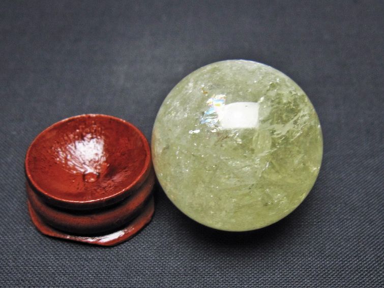 シトリン 丸玉 31mm シトリンクォーツ スフィア 置物 一点物 141-7837