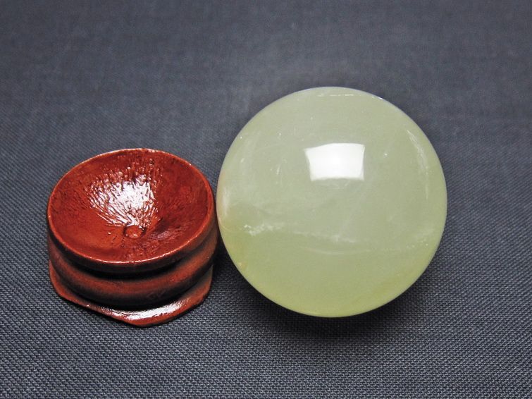 シトリン 丸玉 31mm シトリンクォーツ スフィア 置物 一点物 141-7839