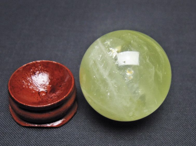 シトリン 丸玉 32mm シトリンクォーツ スフィア 置物 一点物 141-7840