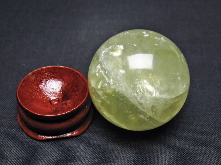 シトリン 丸玉 32mm シトリンクォーツ スフィア 置物 一点物 141-7843