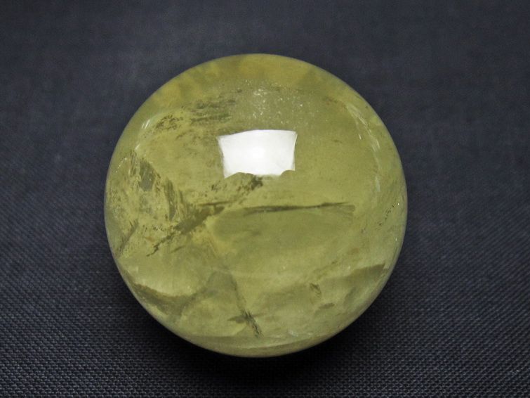 シトリン 丸玉 32mm シトリンクォーツ スフィア 置物 一点物 141-7844
