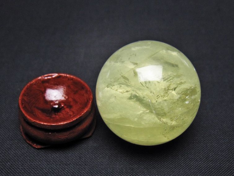 シトリン 丸玉 31mm シトリンクォーツ スフィア 置物 一点物 141-7858