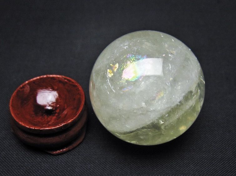 シトリン 丸玉 34mm シトリンクォーツ スフィア 置物 一点物 141-7873