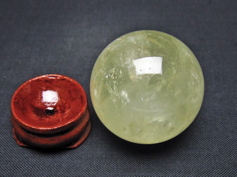シトリン 丸玉 34mm シトリンクォーツ スフィア 置物 一点物 141-7876
