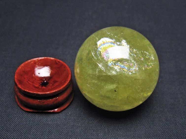 シトリン 丸玉 34mm シトリンクォーツ スフィア 置物 一点物 141-7879