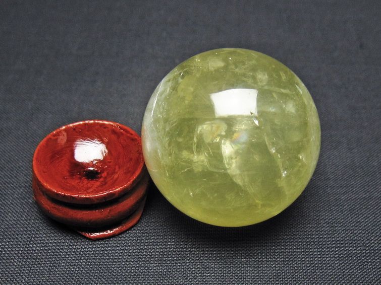 シトリン 丸玉 35mm シトリンクォーツ スフィア 置物 一点物 141-7888