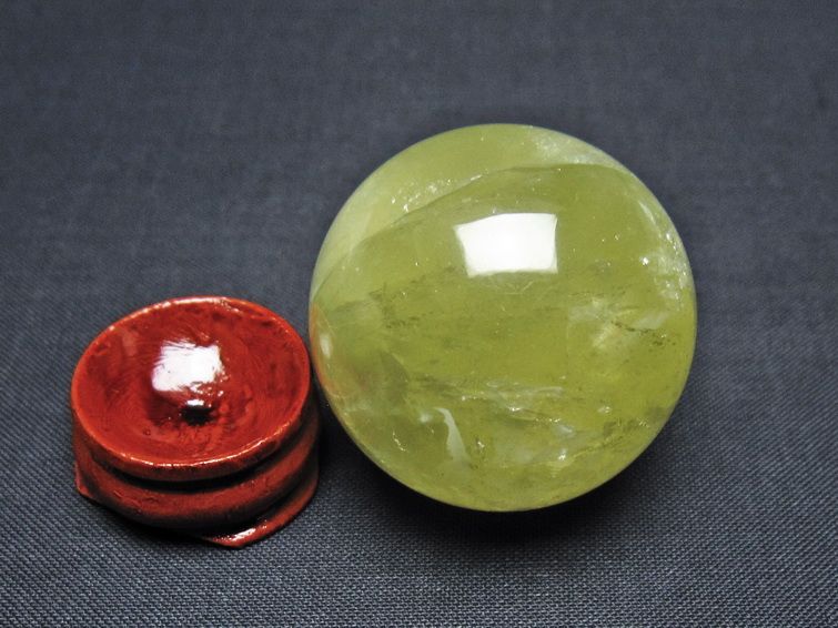 シトリン 丸玉 36mm シトリンクォーツ スフィア 置物 一点物 141-7890