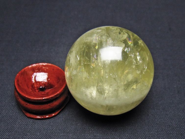 シトリン 丸玉 37mm シトリンクォーツ スフィア 置物 一点物 141-7897