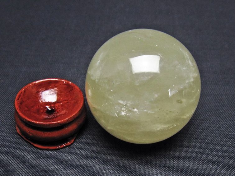シトリン 丸玉 37mm シトリンクォーツ スフィア 置物 一点物 141-7900
