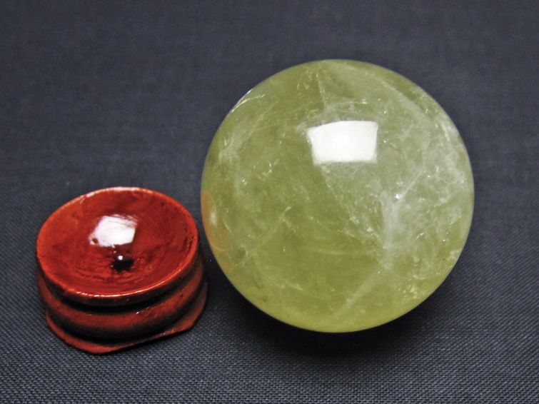 シトリン 丸玉 38mm シトリンクォーツ スフィア 置物 一点物 141-7905