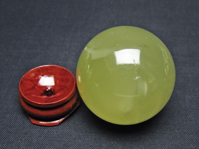 シトリン 丸玉 38mm シトリンクォーツ スフィア 置物 一点物 141-7912