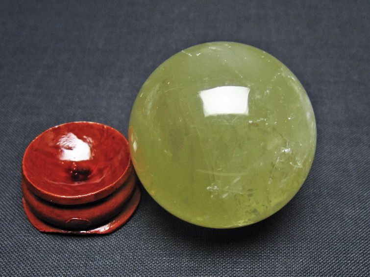 シトリン 丸玉 37mm シトリンクォーツ スフィア 置物 一点物 141-7915