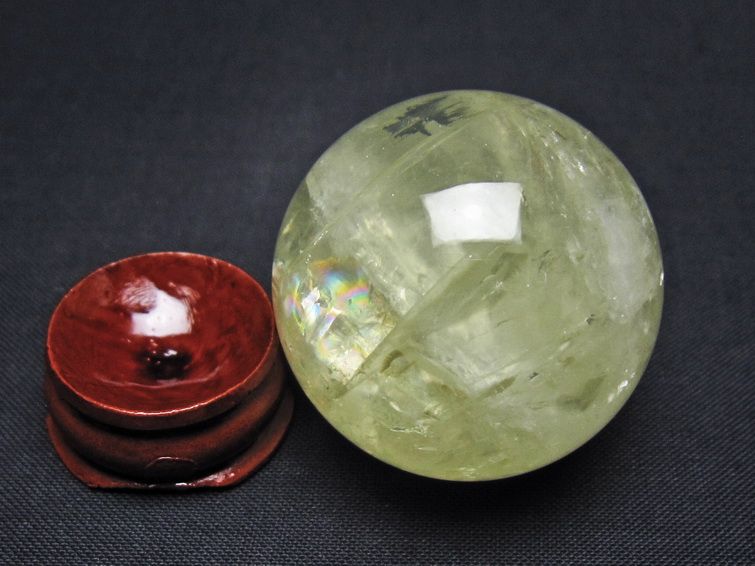 シトリン 丸玉 37mm シトリンクォーツ スフィア 置物 一点物 141-7916