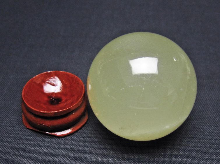 シトリン 丸玉 37mm シトリンクォーツ スフィア 置物 一点物 141-7917