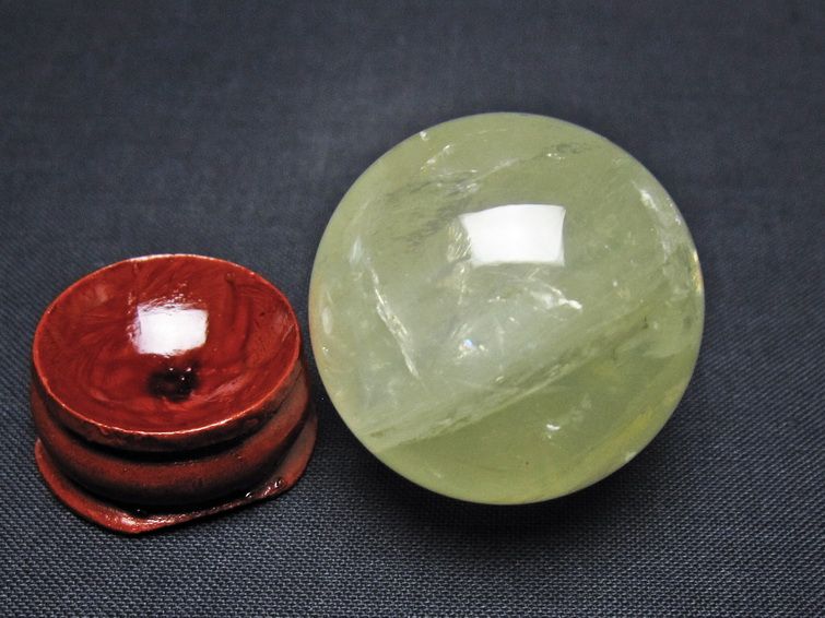 シトリン 丸玉 33mm シトリンクォーツ スフィア 置物 一点物 141-7928