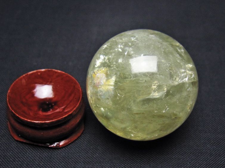 シトリン 丸玉 33mm シトリンクォーツ スフィア 置物 一点物 141-7931
