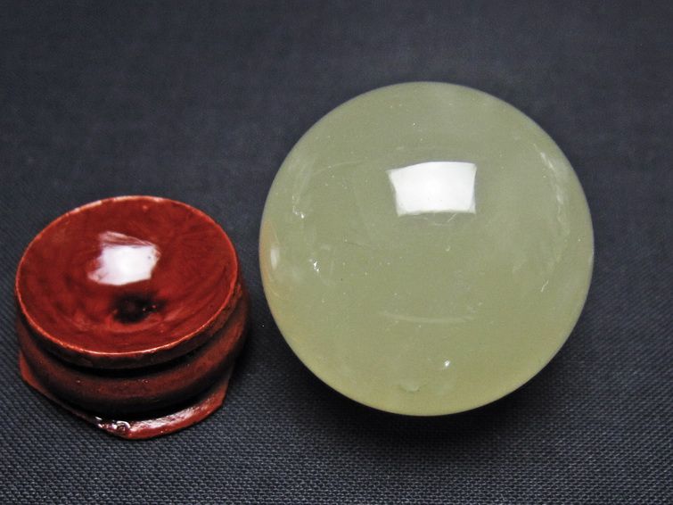 シトリン 丸玉 32mm シトリンクォーツ スフィア 置物 一点物 141-7932