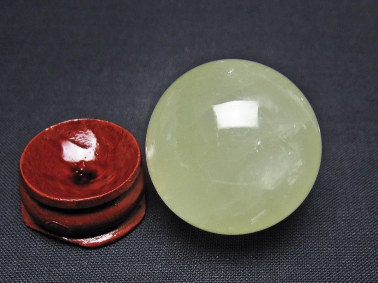 シトリン 丸玉 32mm シトリンクォーツ スフィア 置物 一点物 141-7935