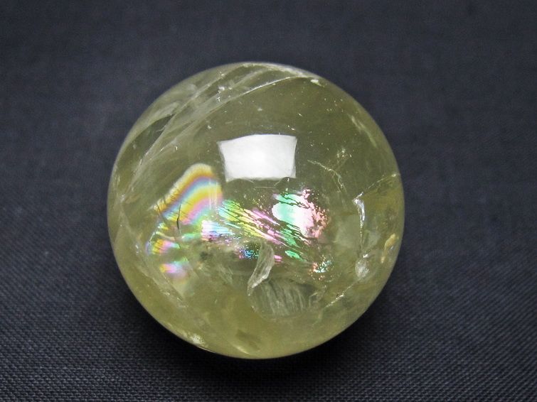 シトリン 丸玉 32mm シトリンクォーツ スフィア 置物 一点物 141-7936