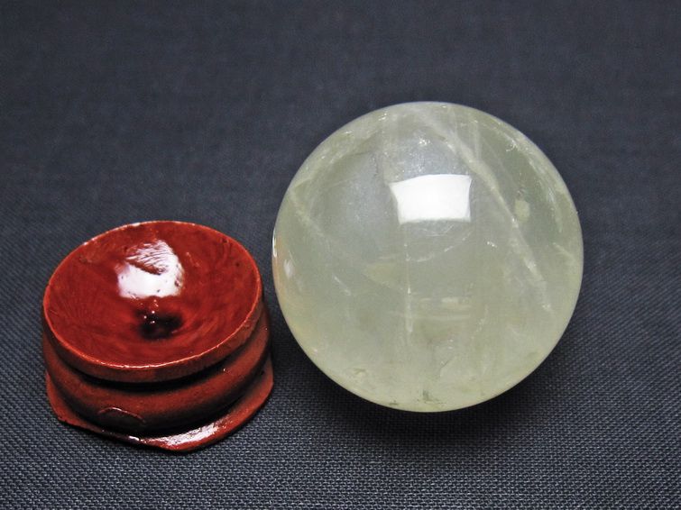 シトリン 丸玉 32mm シトリンクォーツ スフィア 置物 一点物 141-7939