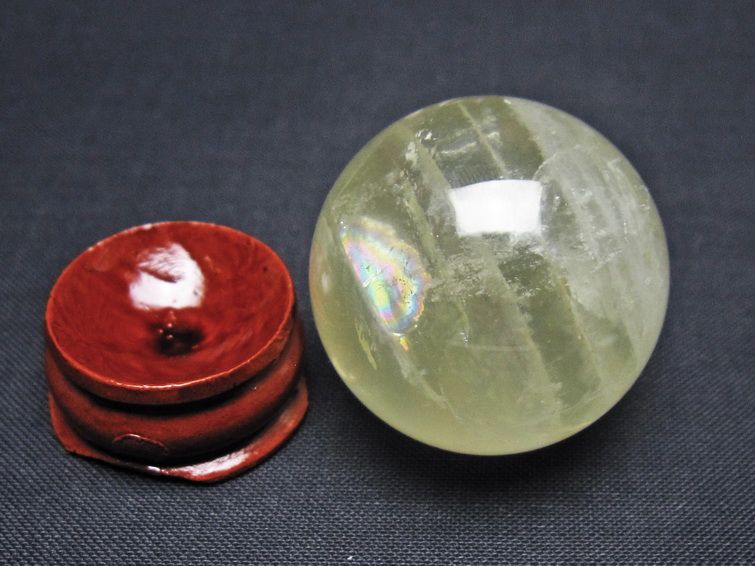 シトリン 丸玉 32mm シトリンクォーツ スフィア 置物 一点物 141-7940
