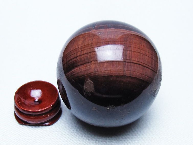 レッドタイガーアイ 丸玉 52mm タイガーアイ スフィア 置物 一点物 141-7962