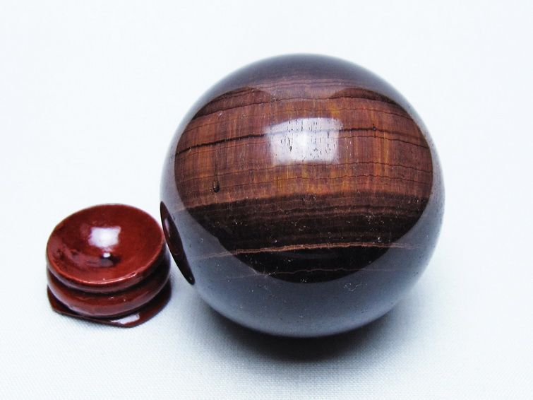 レッドタイガーアイ 丸玉 52mm タイガーアイ スフィア 置物 一点物 141-7963